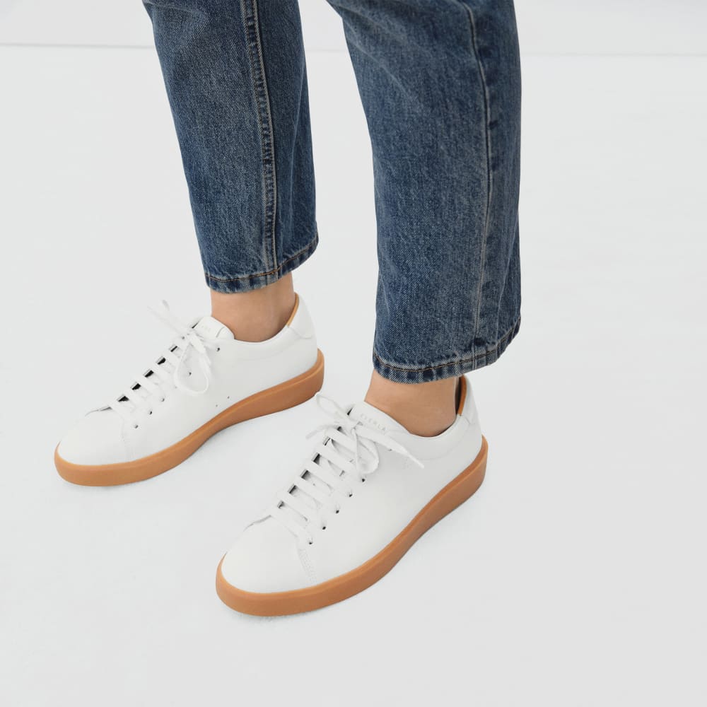 The ReLeather® Tennis Shoe | White / Gum Sole - Image 3