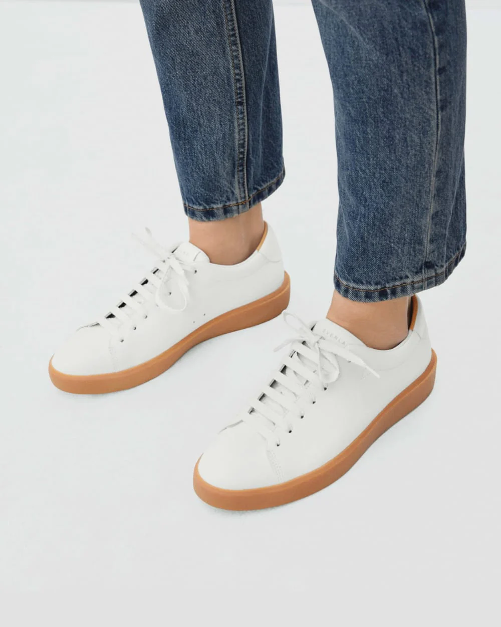 The ReLeather® Tennis Shoe | White / Gum Sole - Image 5