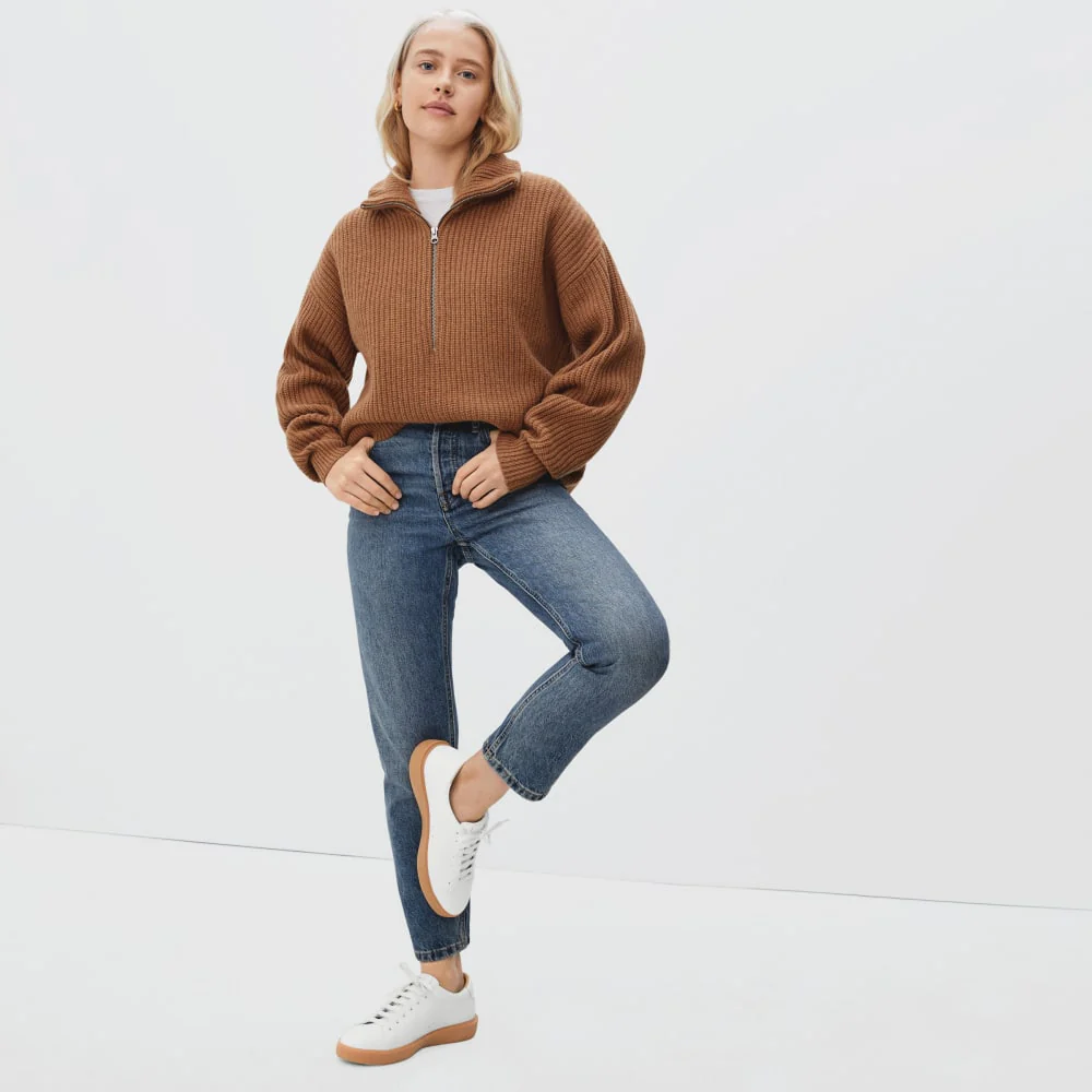 The ReLeather® Tennis Shoe | White / Gum Sole - Image 6