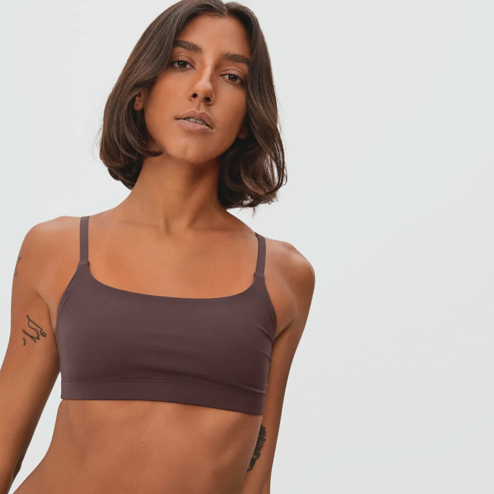 The Invisible Square-Neck Bralette | Dark Tan - Image 2