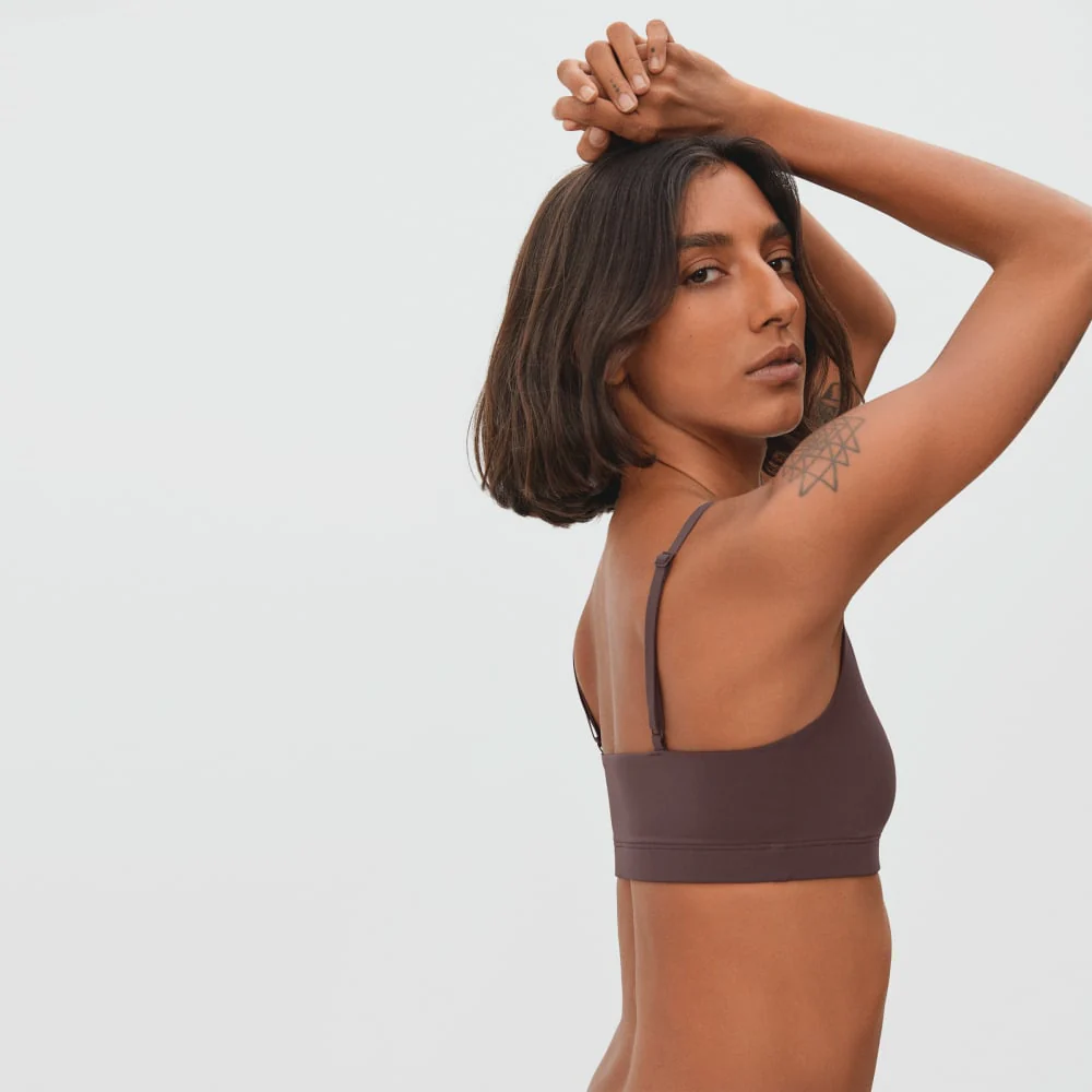 The Invisible Square-Neck Bralette | Dark Tan - Image 3