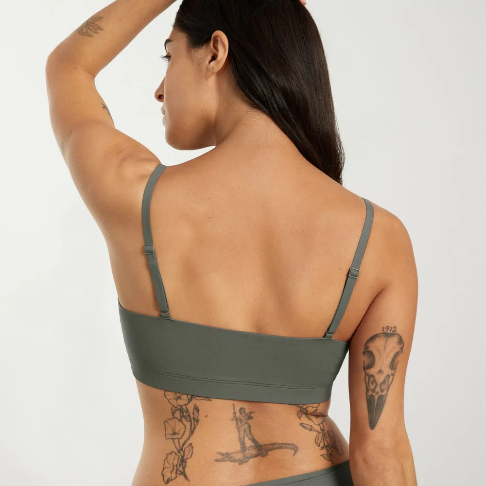 The Invisible Square-Neck Bralette | Pewter Green - Image 3