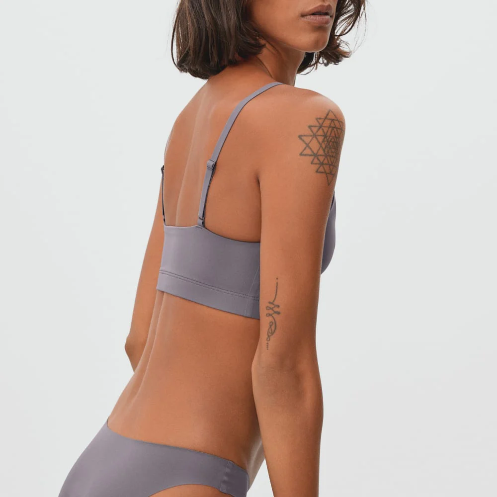 The Invisible Square-Neck Bralette | Plum Grey - Image 5