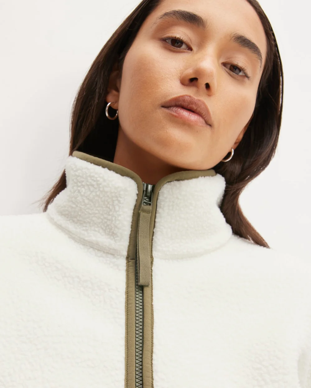 The ReNew Fleece Oversized Half-Zip | Bone - Image 4