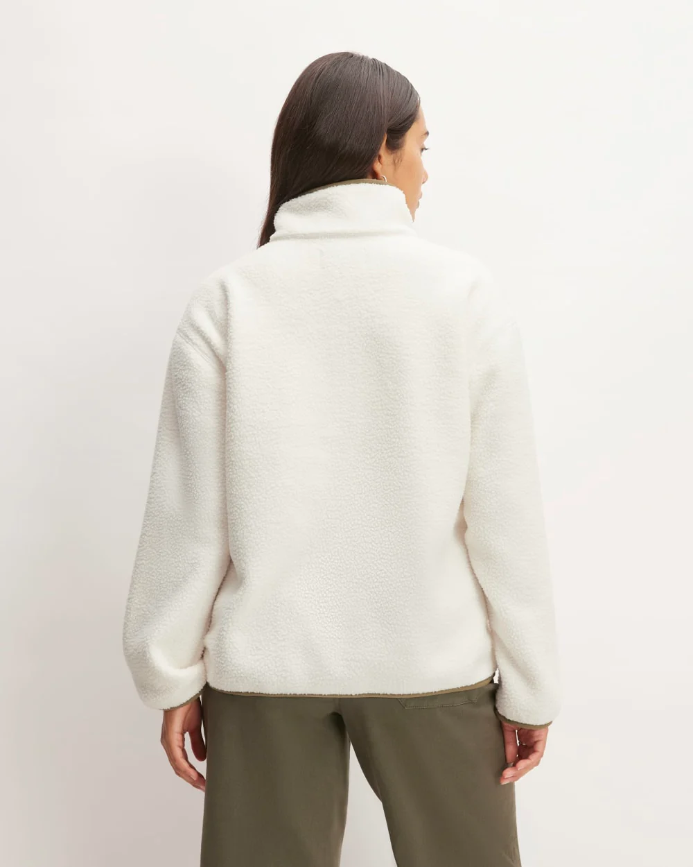 The ReNew Fleece Oversized Half-Zip | Bone - Image 6
