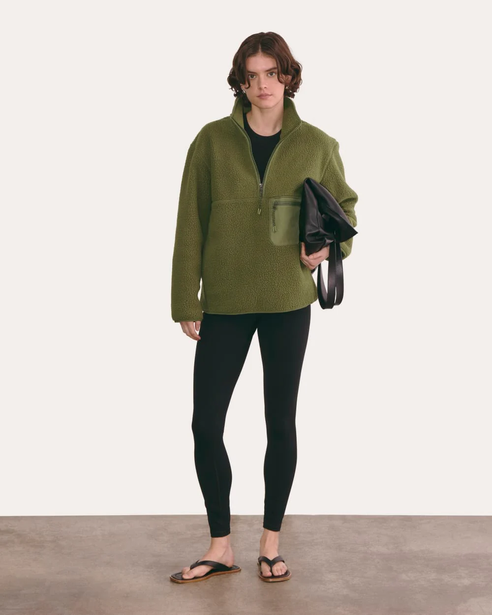 The ReNew Fleece Oversized Half-Zip | Kalamata - Image 3