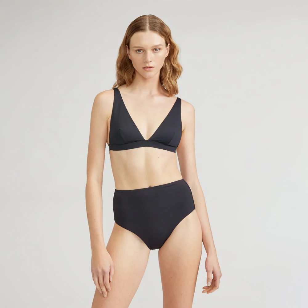 The ReNew Plunge Triangle Top | Black