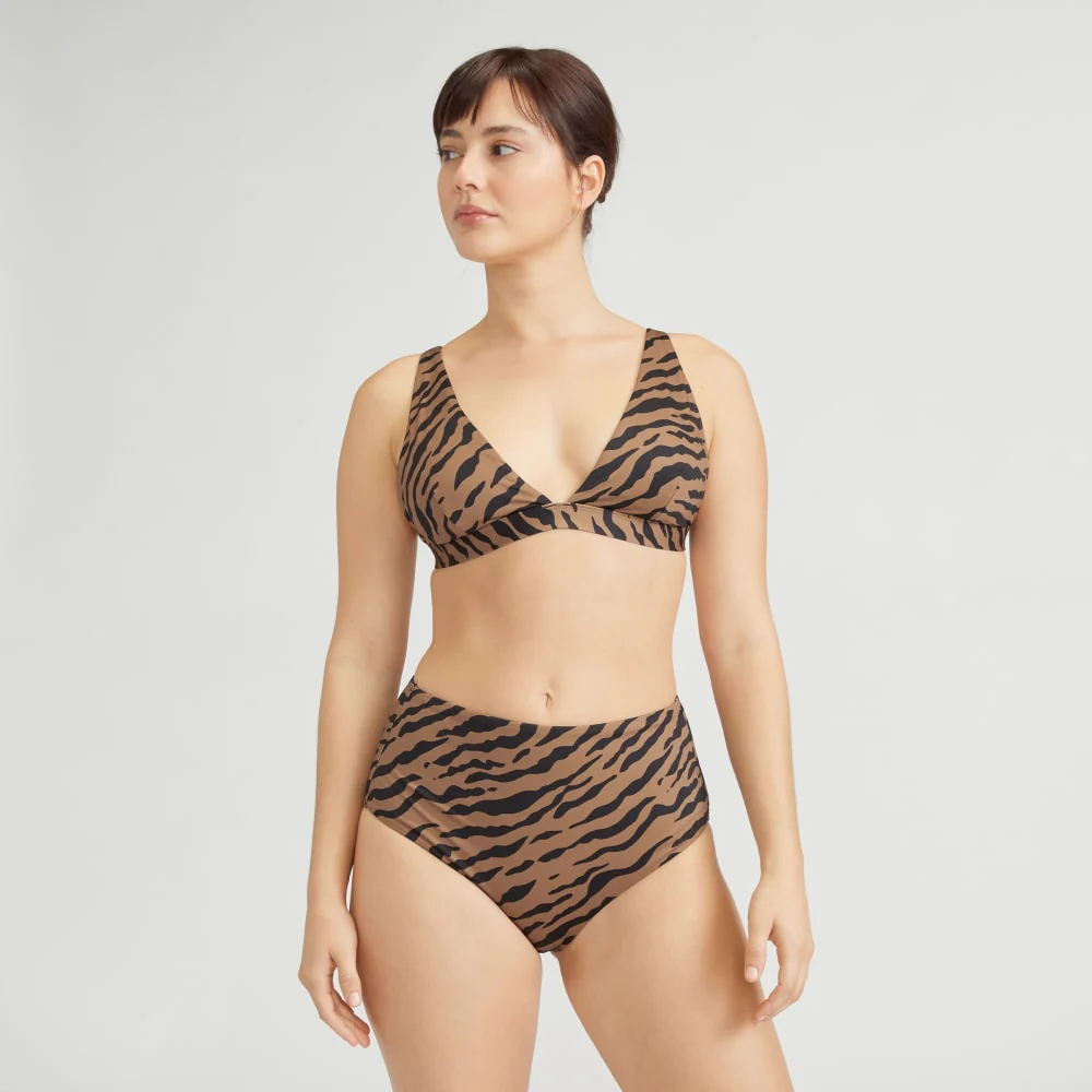 The ReNew Plunge Triangle Top | Tiger Stripe Toasted Coconut - Image 3