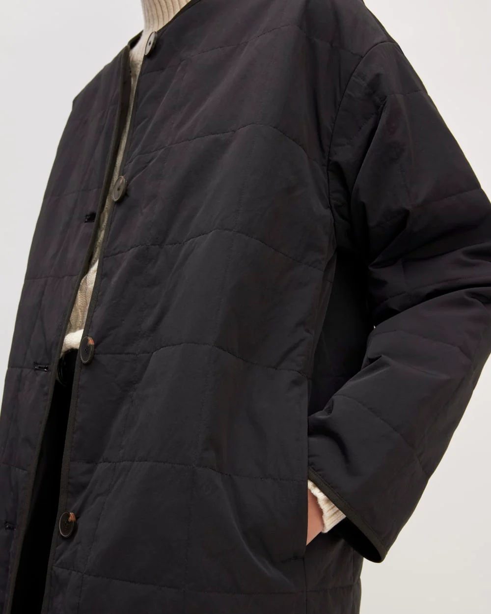 The ReNew Quilted Long Liner | Black - Image 5