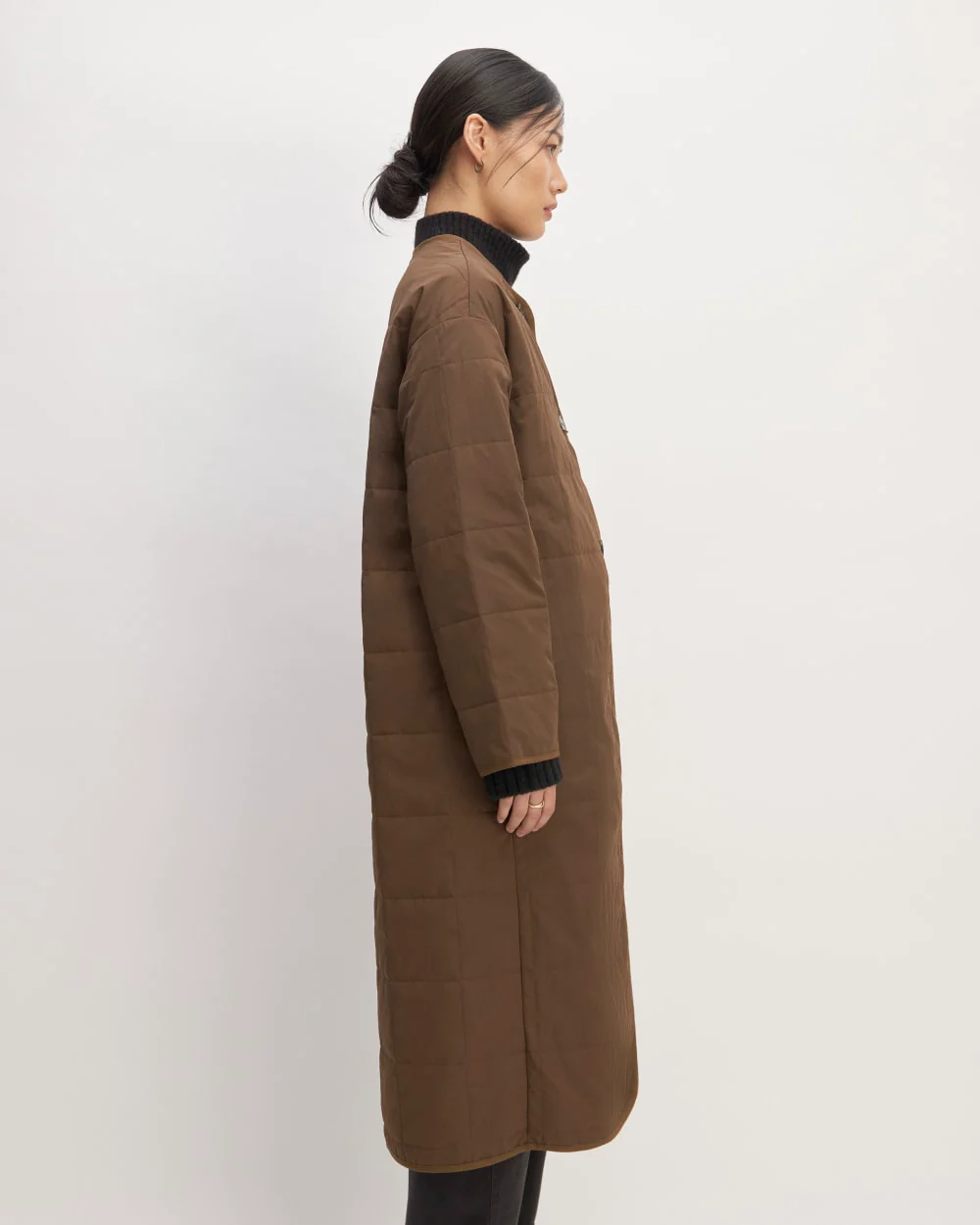 The ReNew Quilted Long Liner | Cocoa - Image 4
