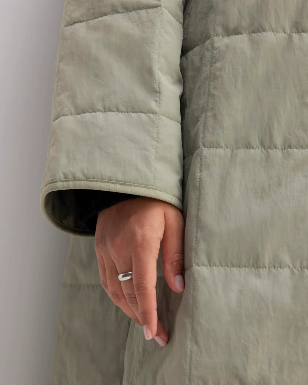The ReNew Quilted Long Liner | Sage Green - Image 5