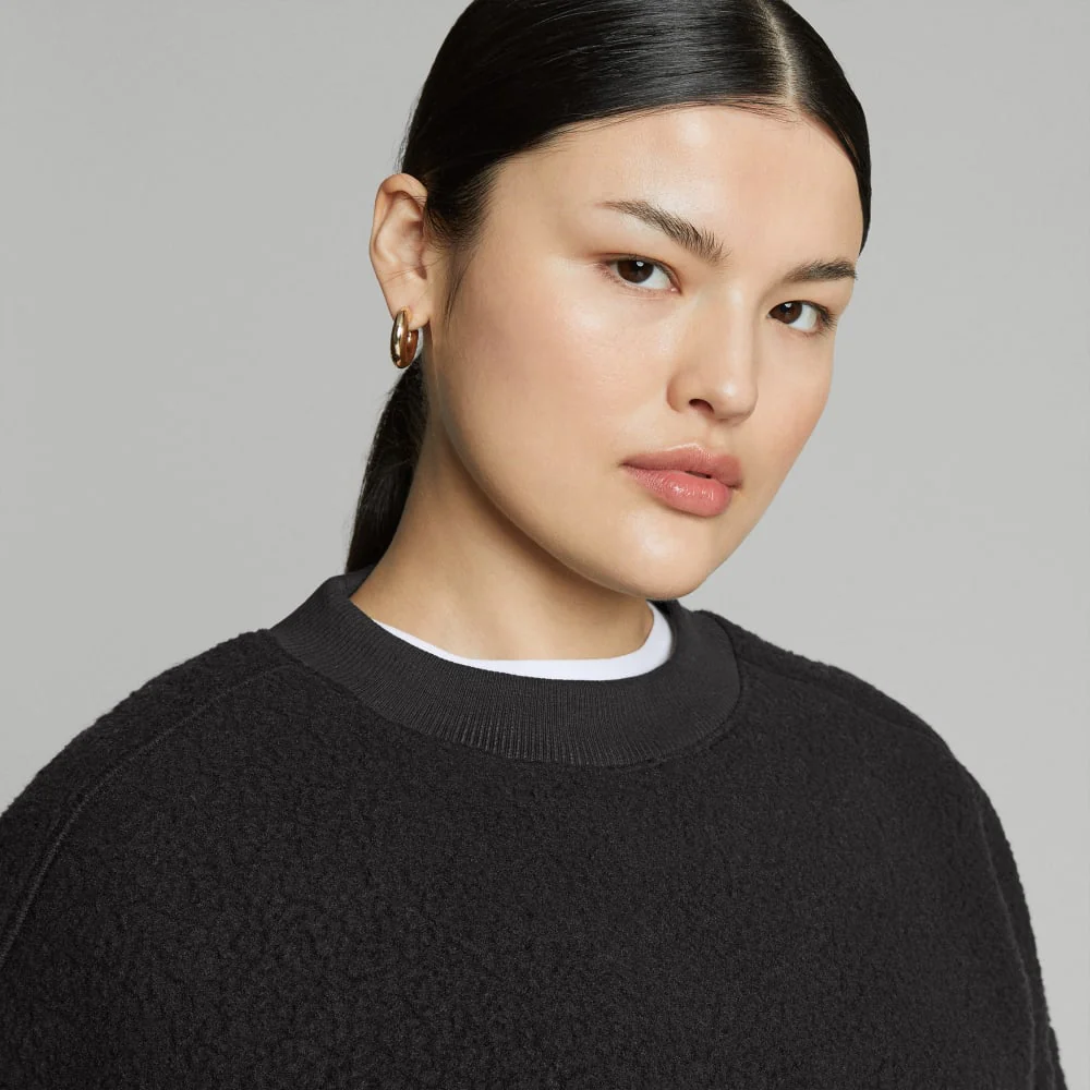 The ReNew Teddy Oversized Crew | Black - Image 4