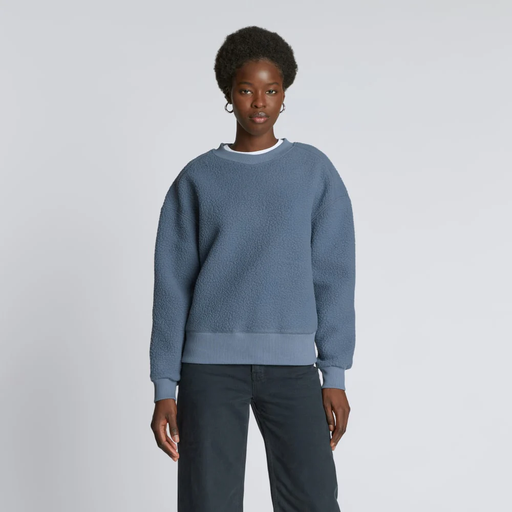 The ReNew Teddy Oversized Crew | Faded Blue - Image 3