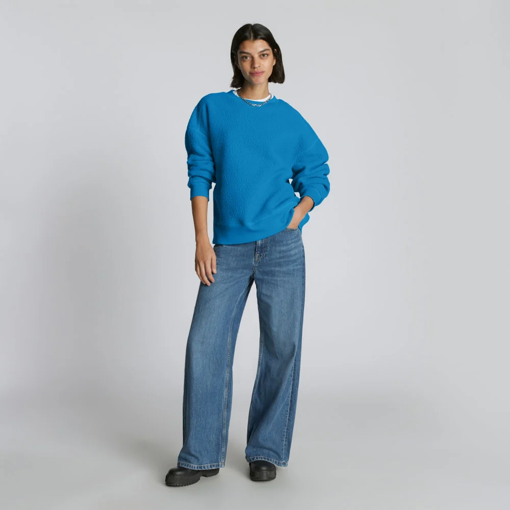 The ReNew Teddy Oversized Crew | Horizon Blue - Image 5
