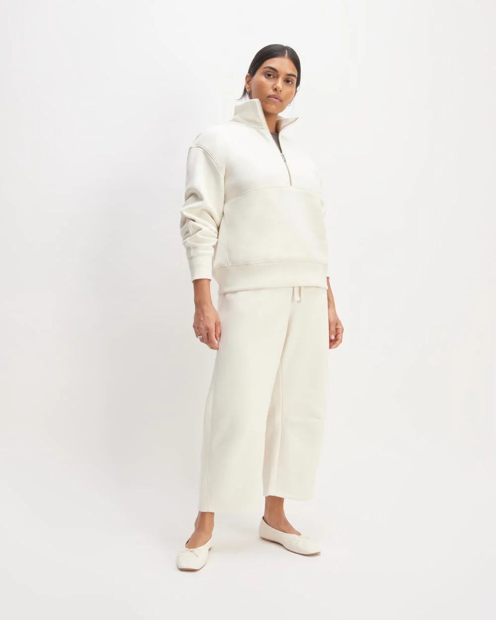 The ReTrack Half-Zip Sweatshirt | Bone - Image 3