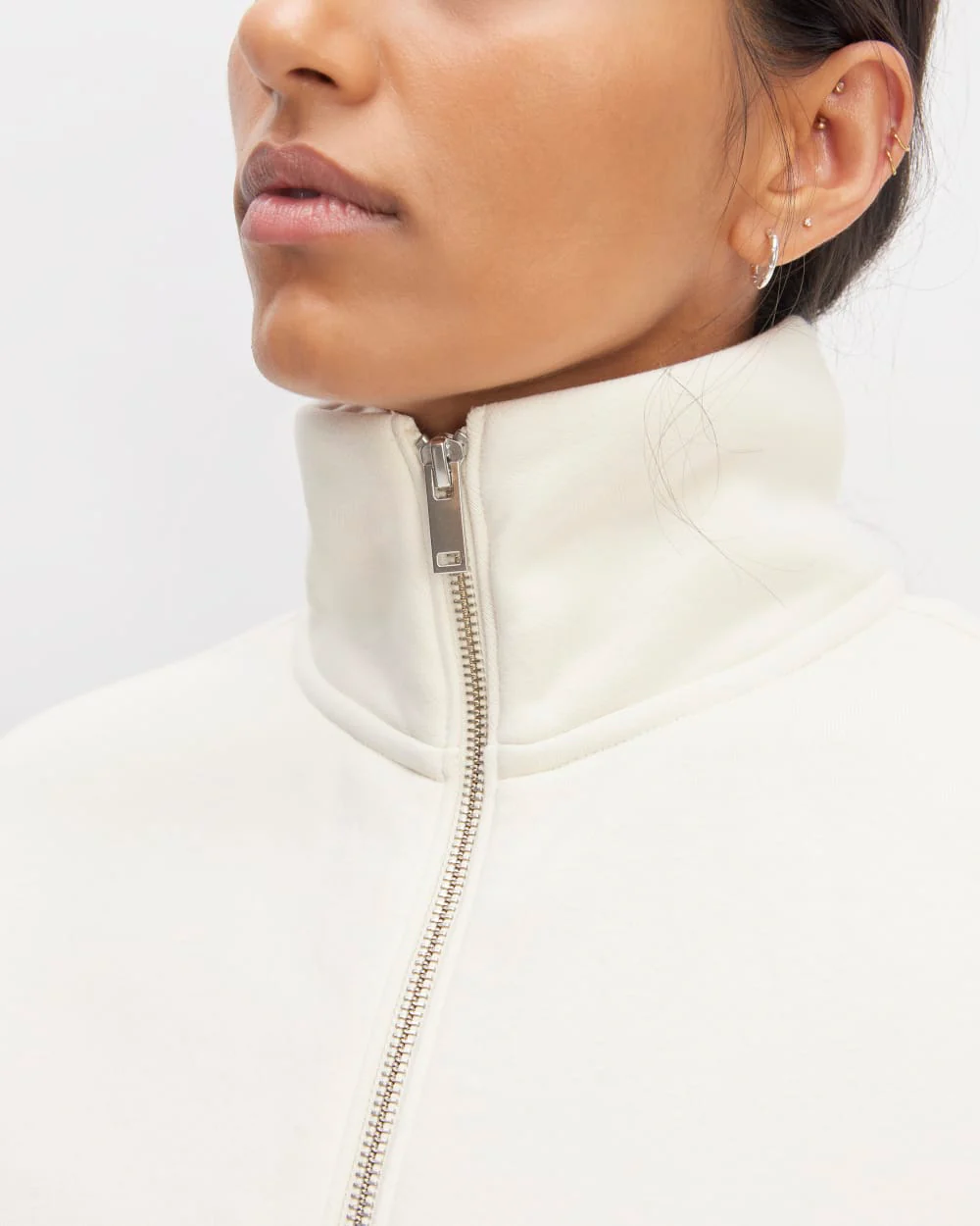 The ReTrack Half-Zip Sweatshirt | Bone - Image 4