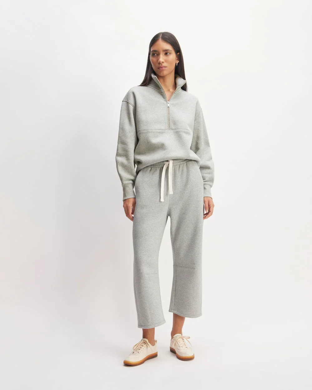 The ReTrack Half-Zip Sweatshirt | Heather Grey
