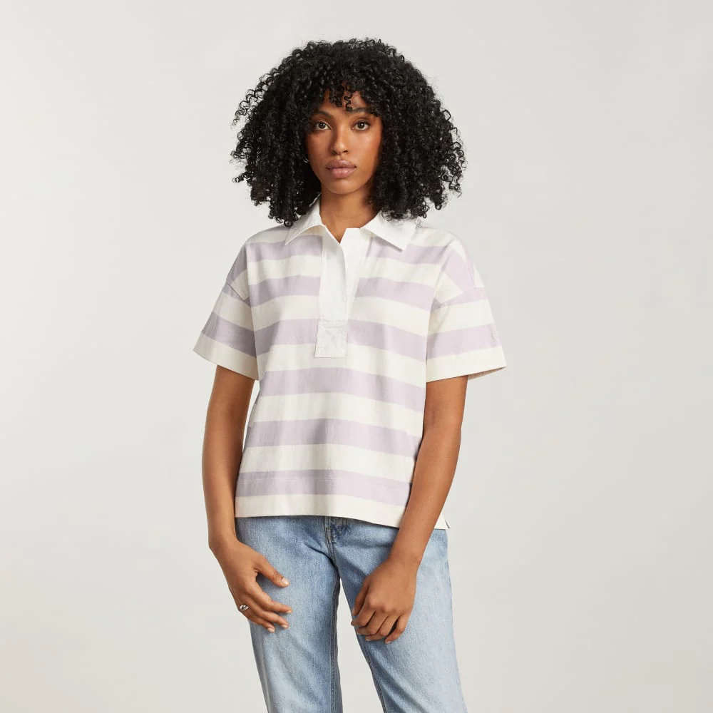 The Retro Jersey Polo | Pale Orchid / Canvas - Image 2