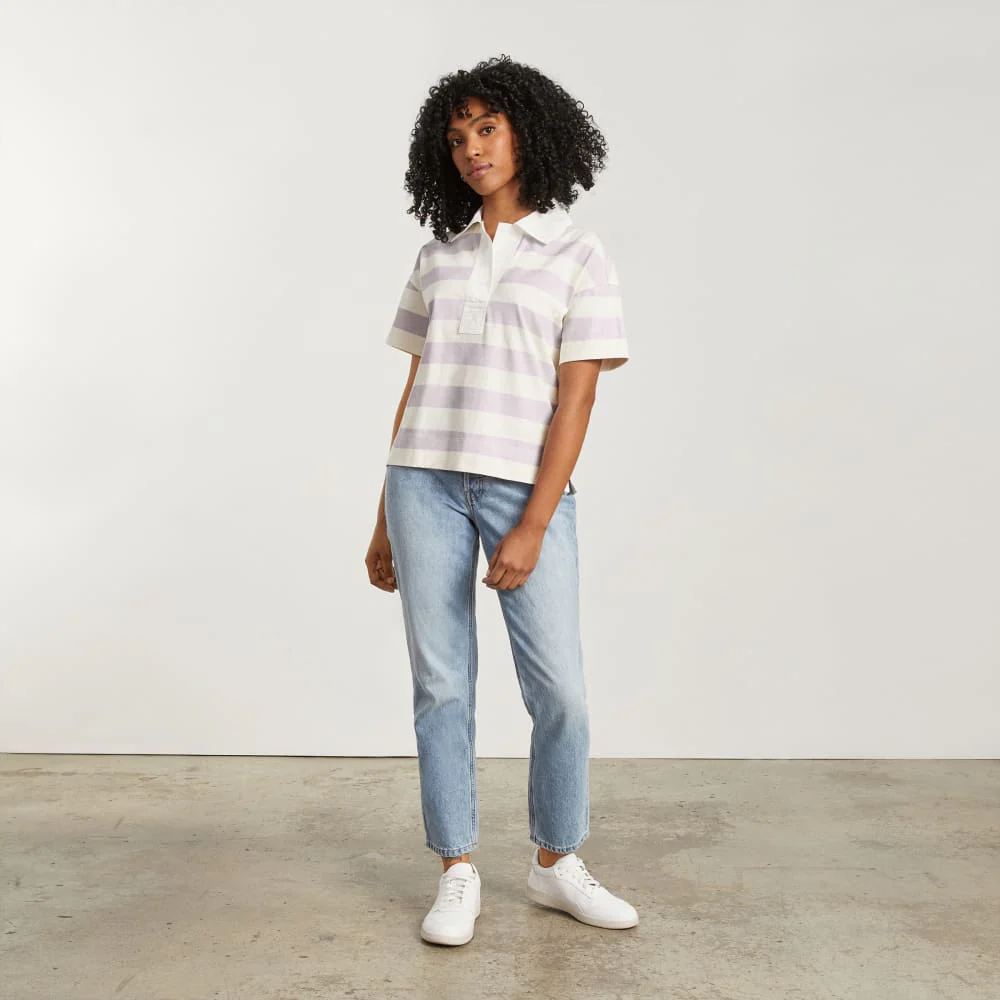 The Retro Jersey Polo | Pale Orchid / Canvas - Image 5