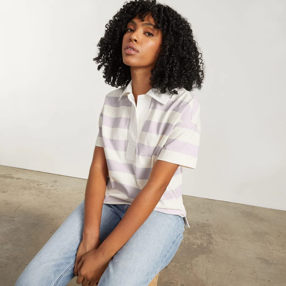 The Retro Jersey Polo | Pale Orchid / Canvas - Image 6