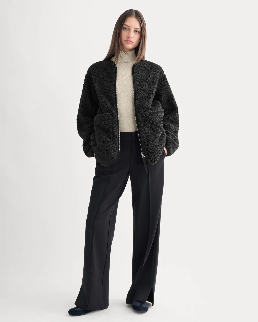 Reversible Teddy Jacket | Black - Image 3