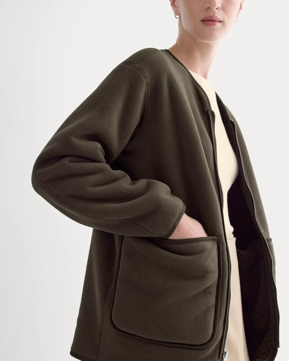 Reversible Teddy Jacket | Coffee Bean - Image 3