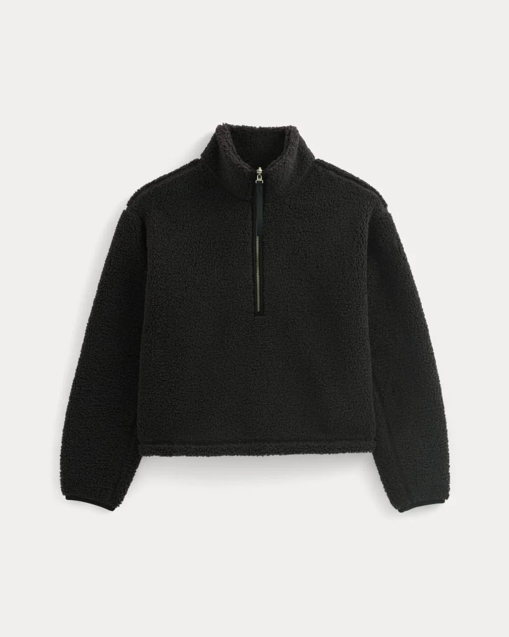 Reversible Teddy Half-Zip Pullover | Black - Image 2