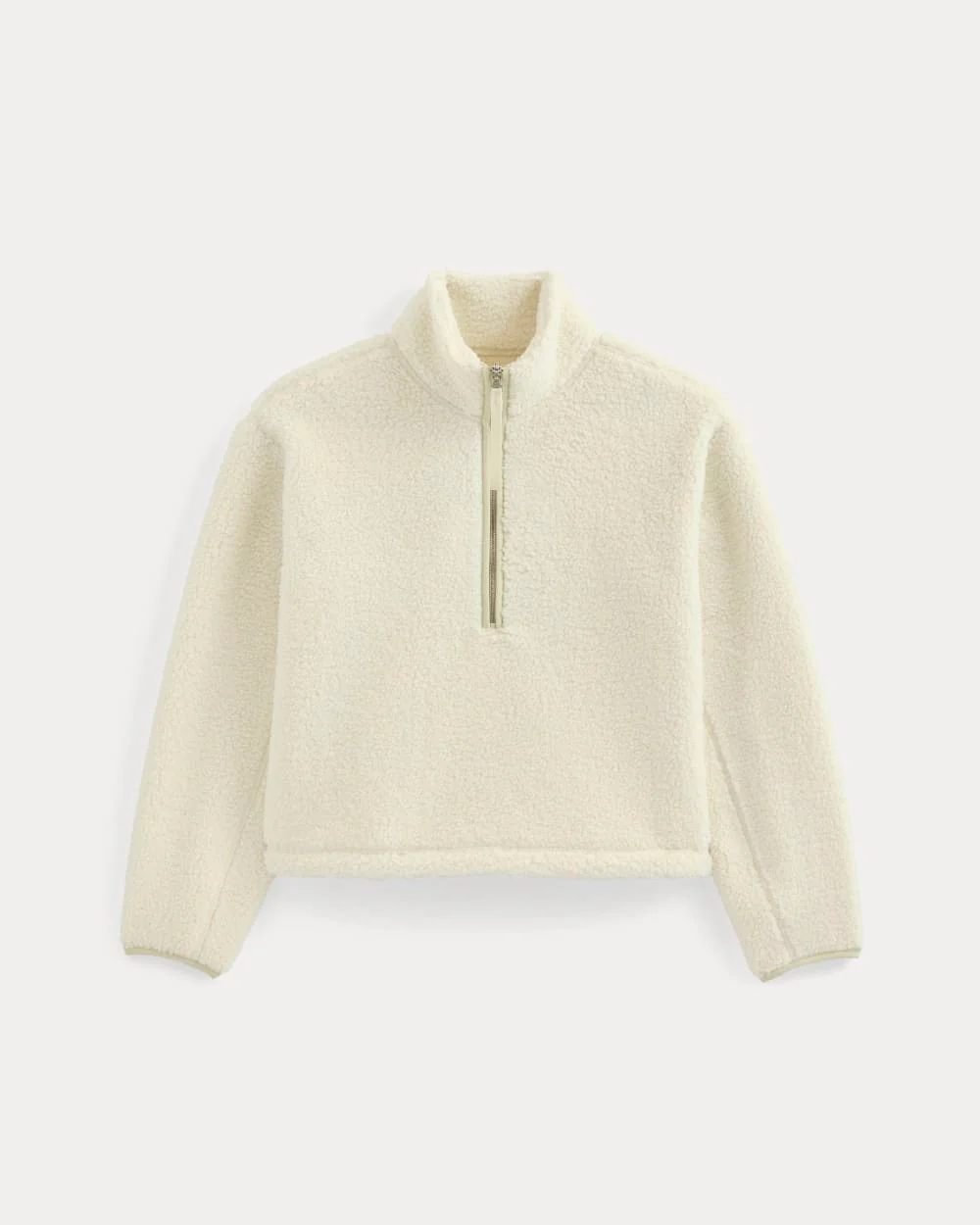 Reversible Teddy Half-Zip Pullover | Bone/Birch - Image 2