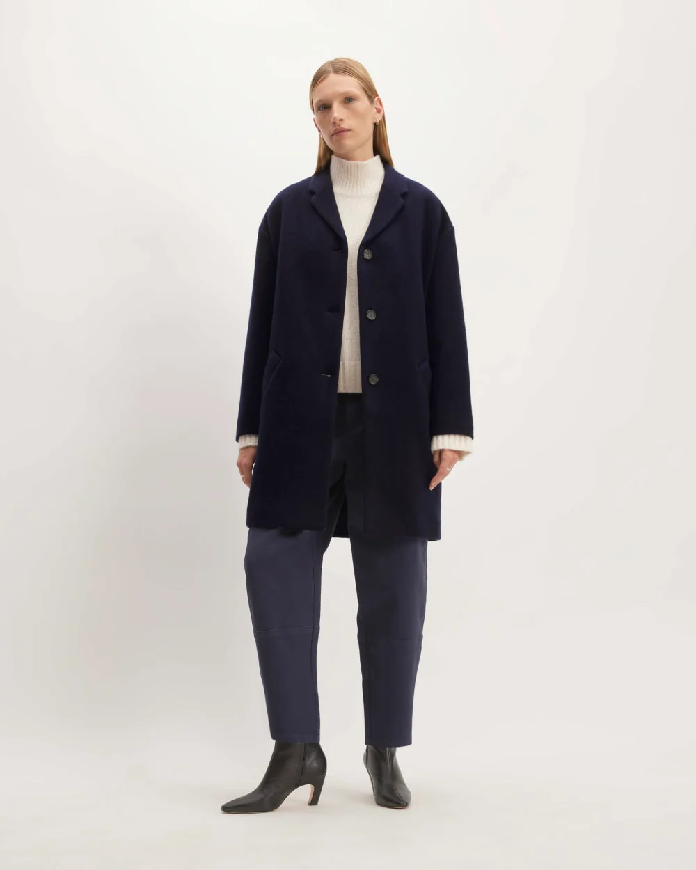 The Italian ReWool® Cocoon Coat | Navy - Image 3