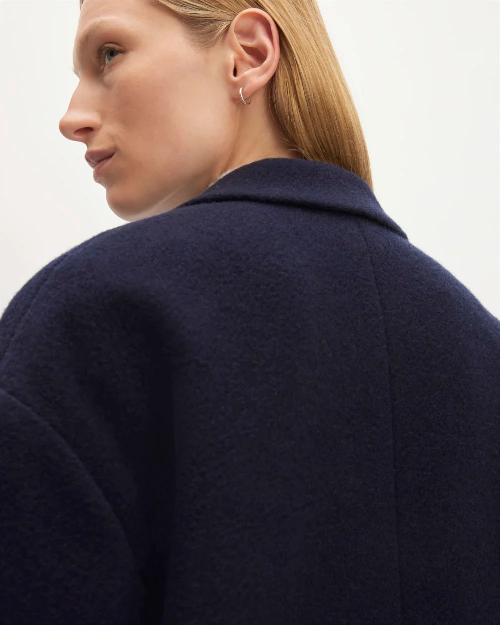 The Italian ReWool® Cocoon Coat | Navy - Image 4