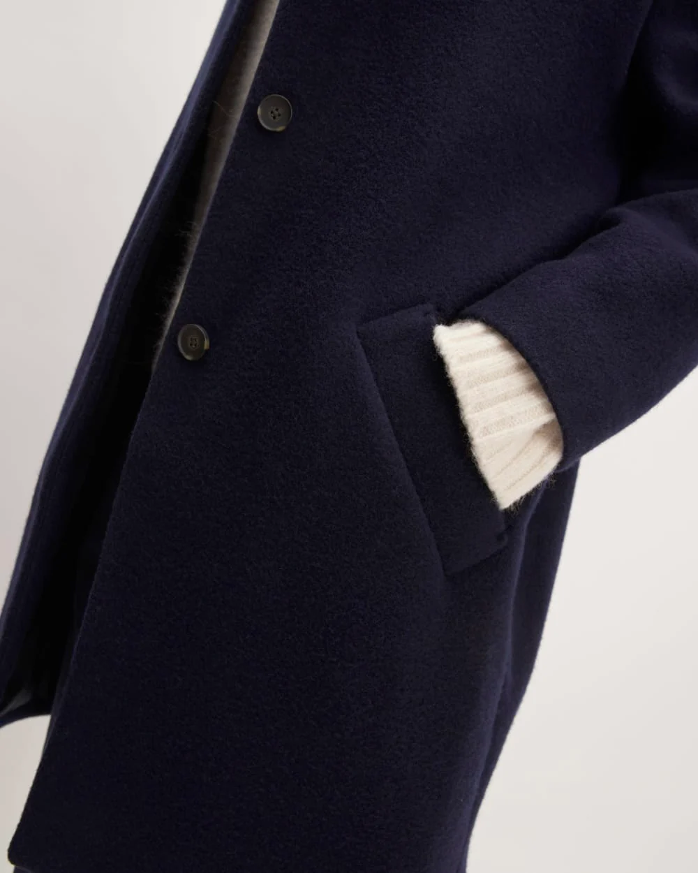 The Italian ReWool® Cocoon Coat | Navy - Image 5