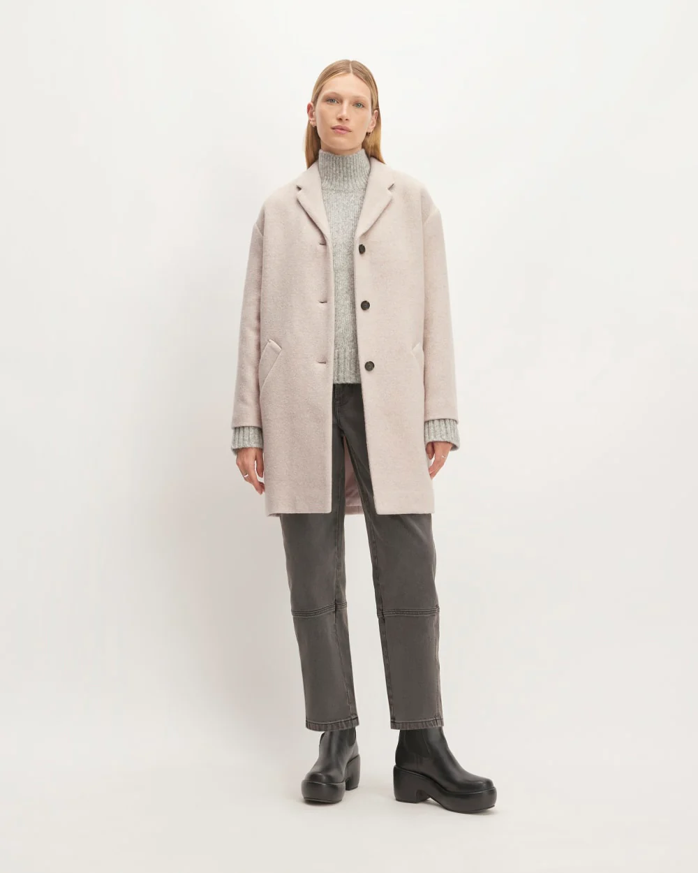 The Italian ReWool® Cocoon Coat | Oat - Image 3
