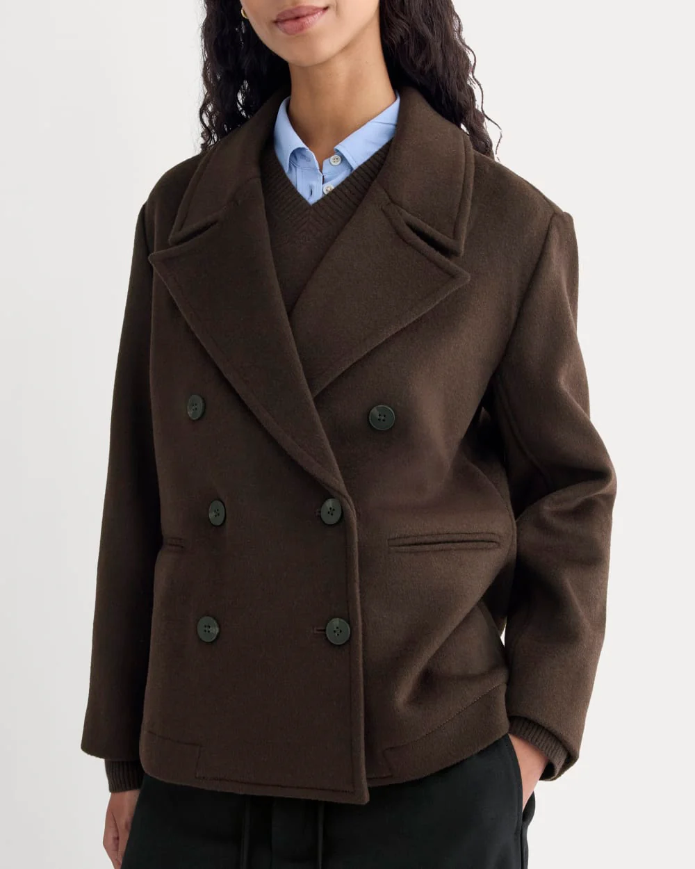 ReWool Short Peacoat | Dark Chocolate - Image 4