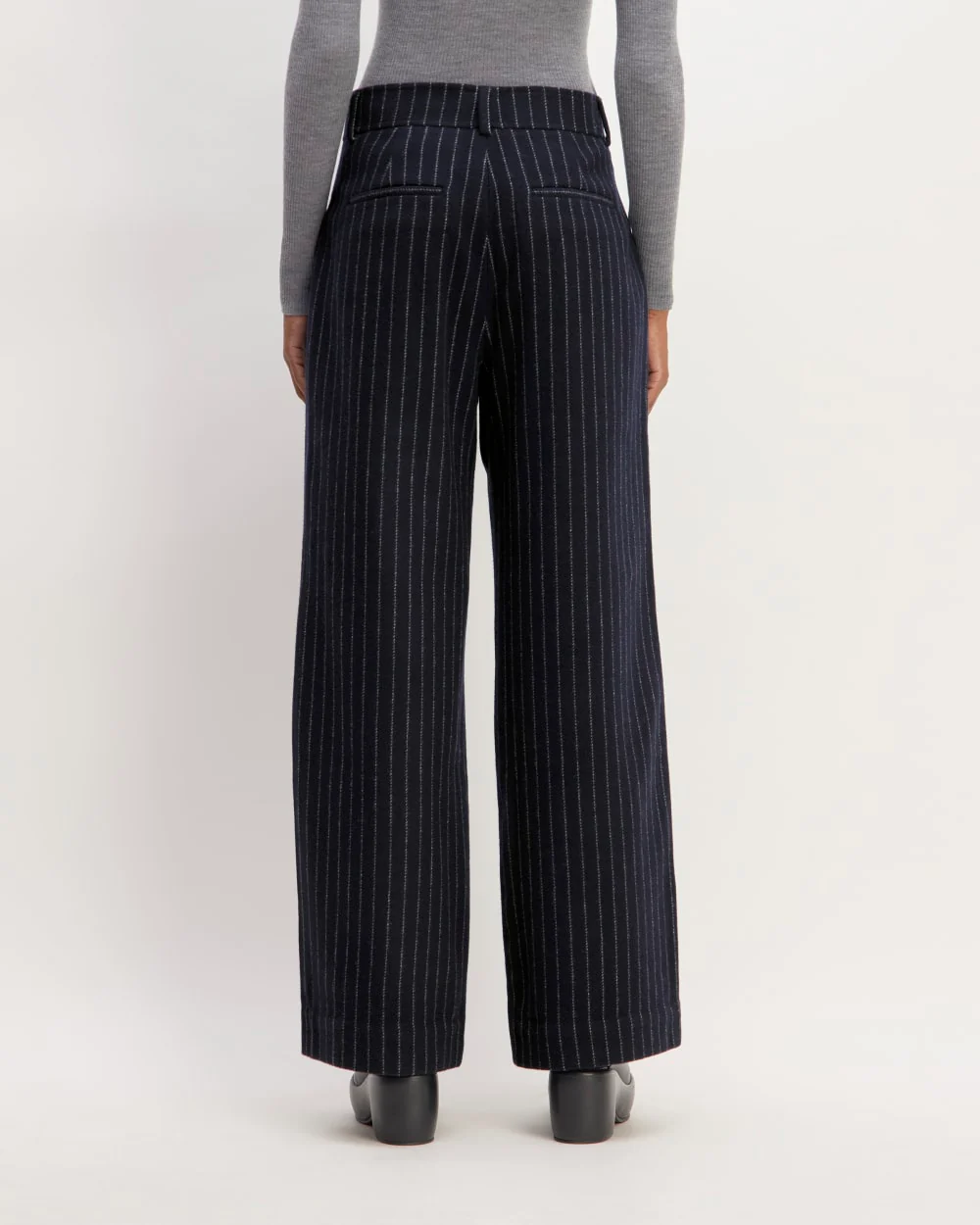 The ReWool® Way-High Drape Pant | Navy / Bone - Image 6