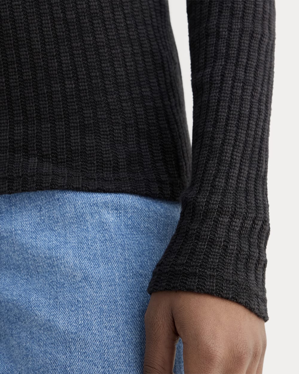 The Cozy Rib Long-Sleeve Tee | Black - Image 4