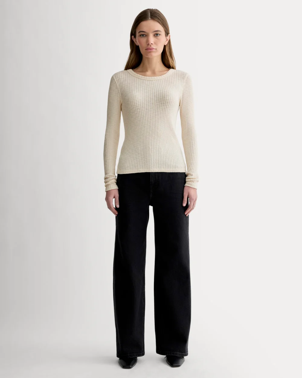 The Cozy Rib Long-Sleeve Tee | Bone - Image 3