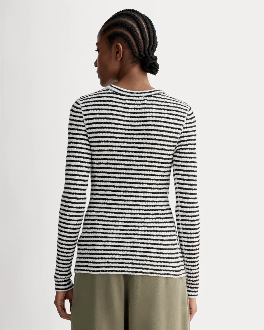 The Cozy Rib Long-Sleeve Tee | Bone / Black - Image 5