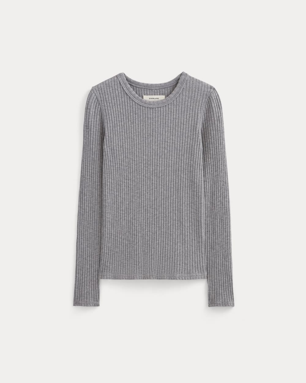 The Cozy Rib Long-Sleeve Tee | Mid Heather Grey - Image 2