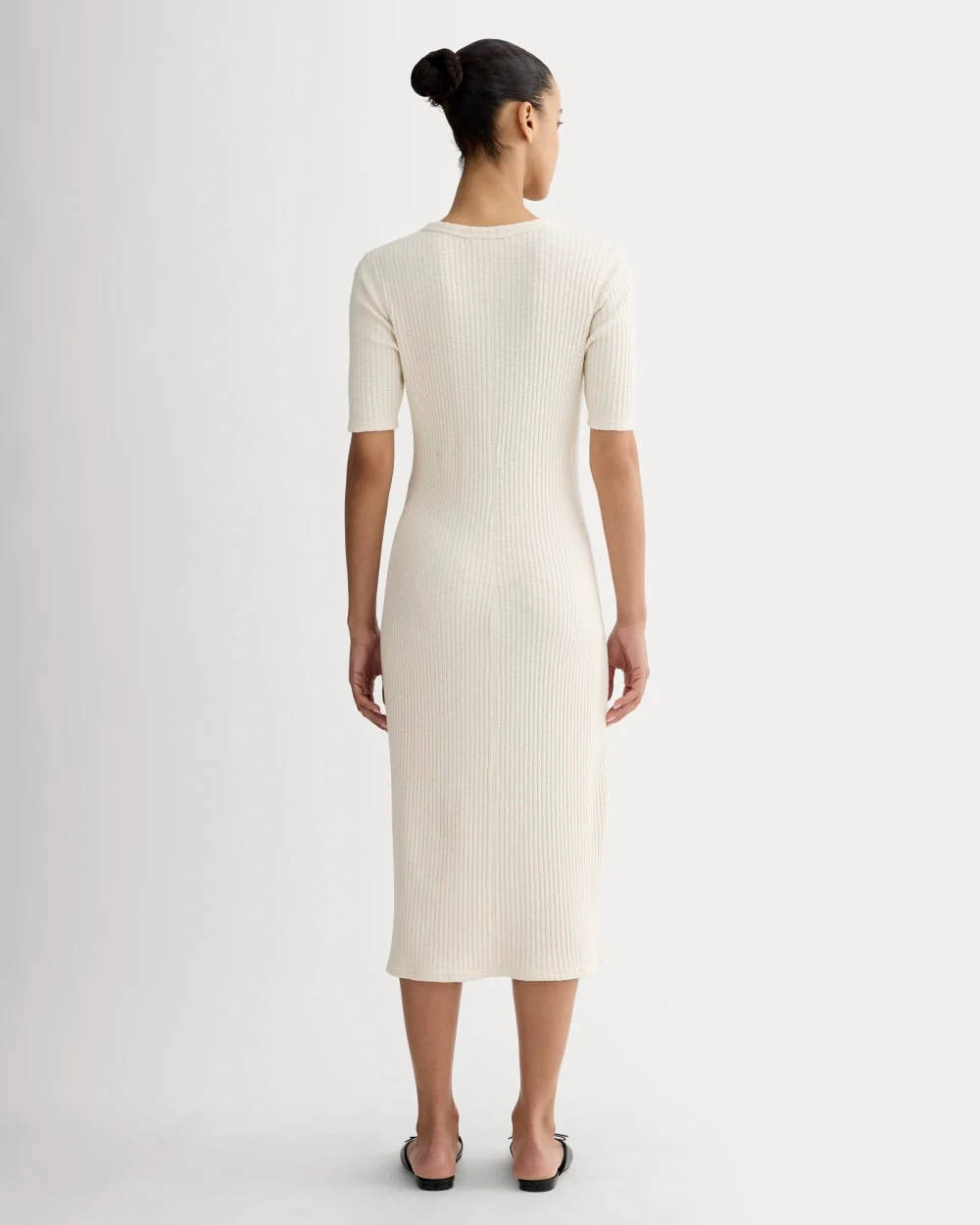 The Rib-Knit Henley Dress | Bone - Image 3