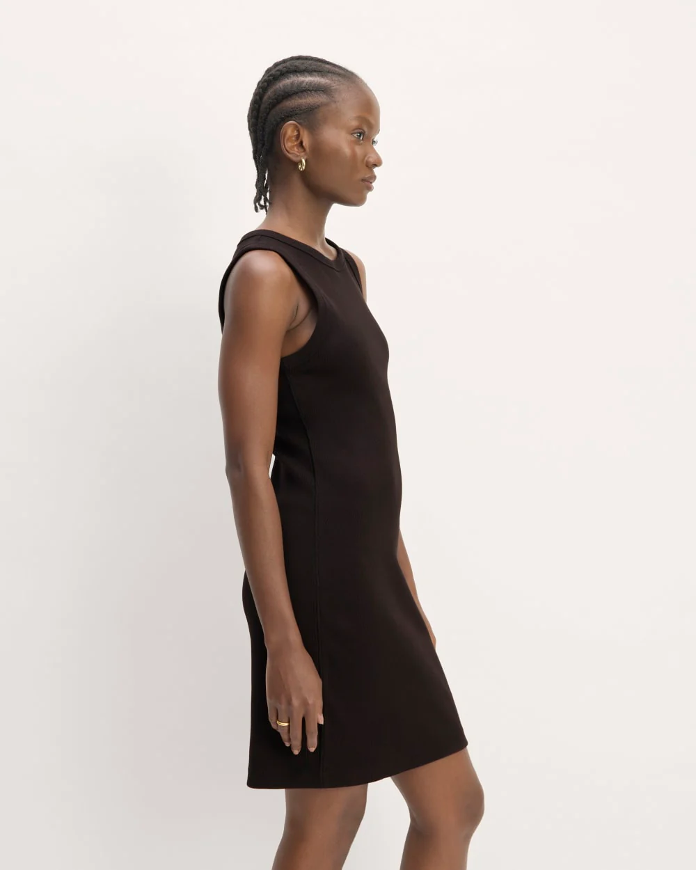 The Ribbed Mini Dress | Black - Image 3