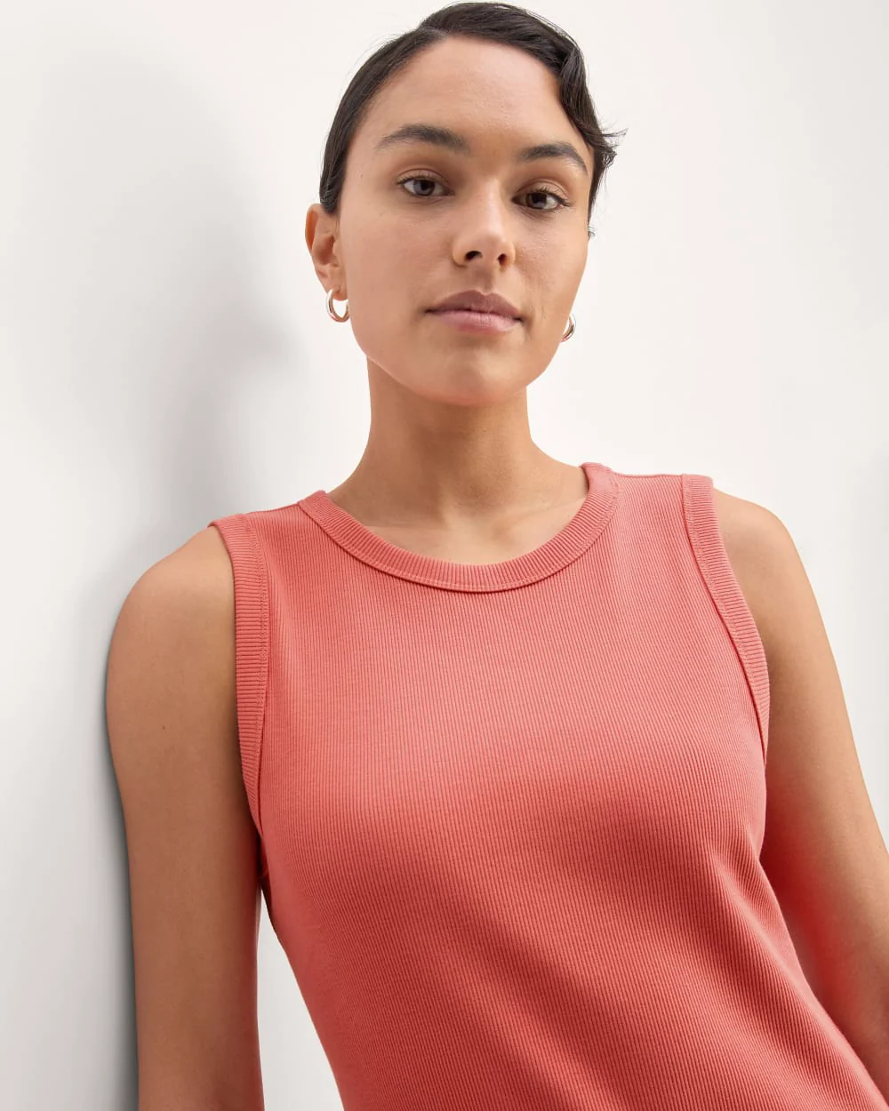 The Ribbed Mini Dress | Coral - Image 4