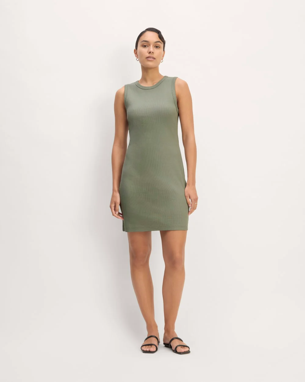 The Ribbed Mini Dress | Sage Green - Image 3