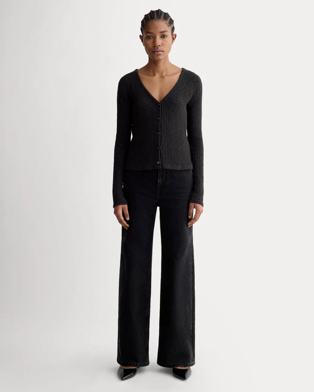 The Cozy Rib Cardigan | Black - Image 3