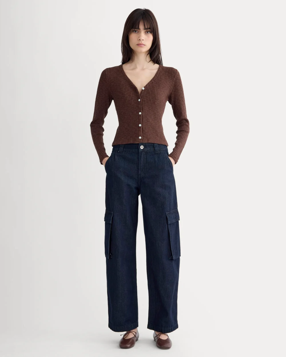 The Cozy Rib Cardigan | Dark Mahogany - Image 3