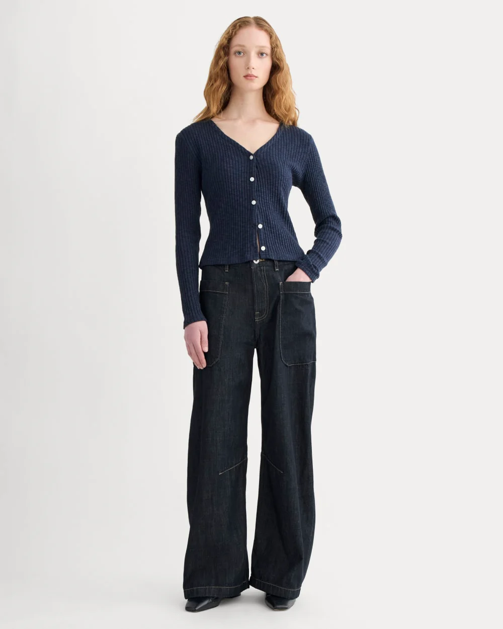 The Cozy Rib Cardigan | Navy - Image 3