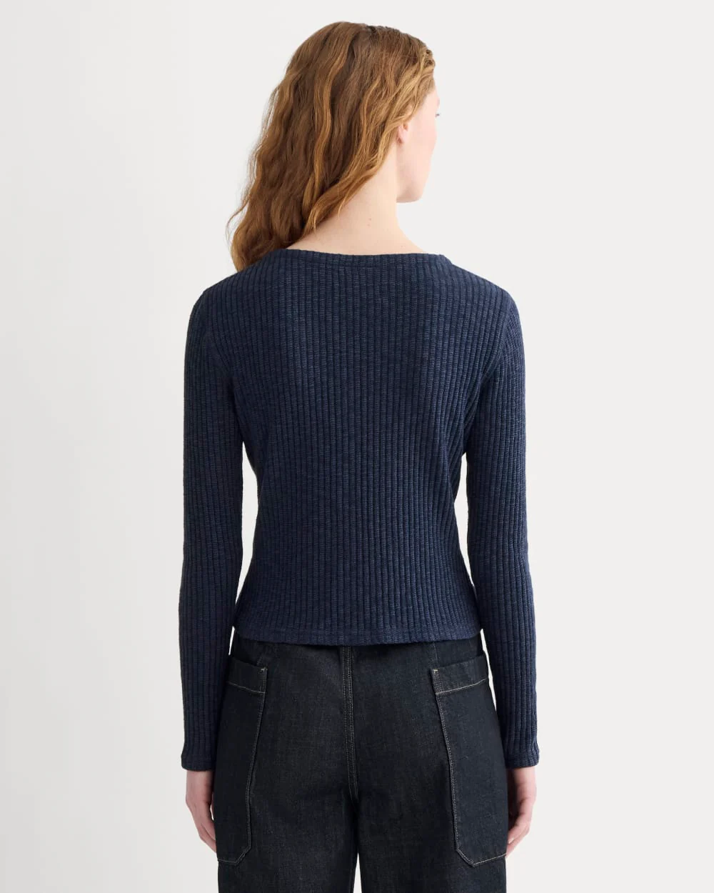 The Cozy Rib Cardigan | Navy - Image 5