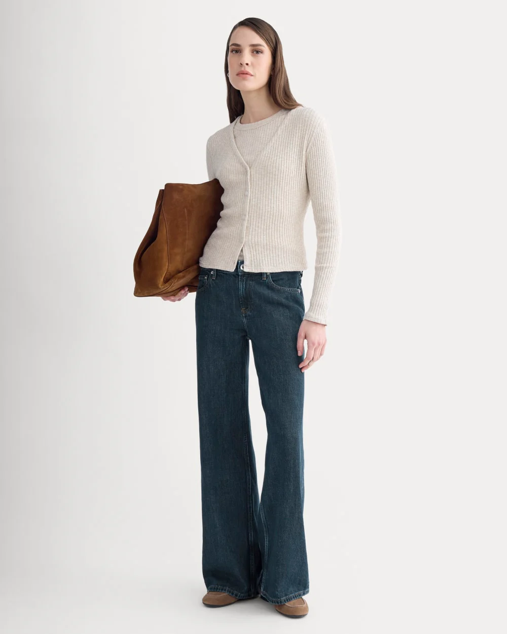 The Cozy Rib Cardigan | Peyote / Bone - Image 3