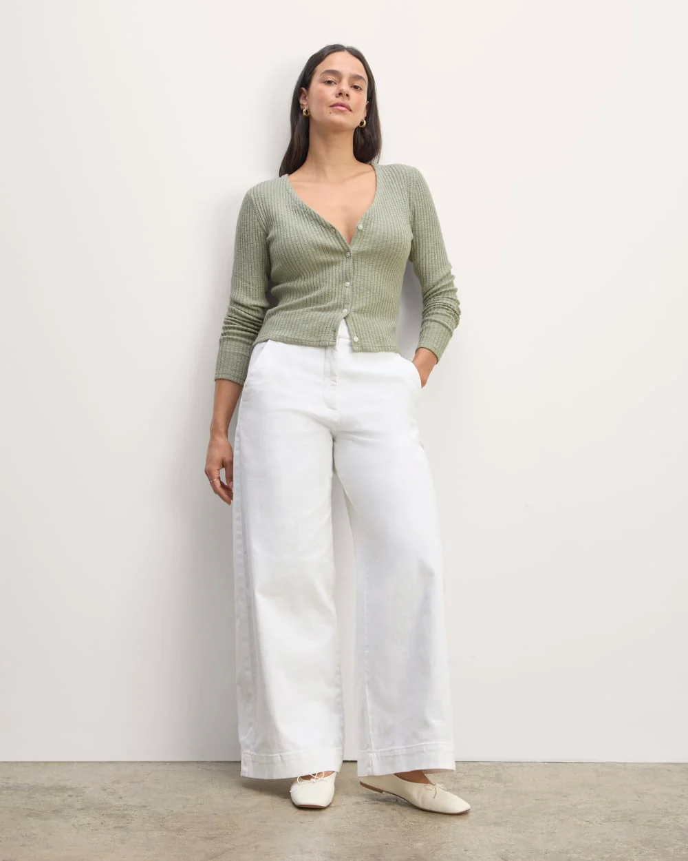 The Cozy Rib Cardigan | Sage Green - Image 3