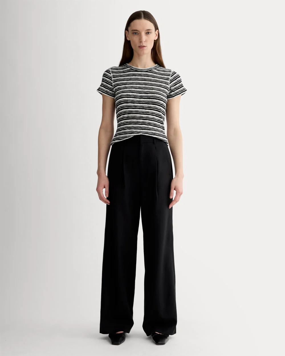 The Cozy Rib Tee | Bone / Black - Image 3