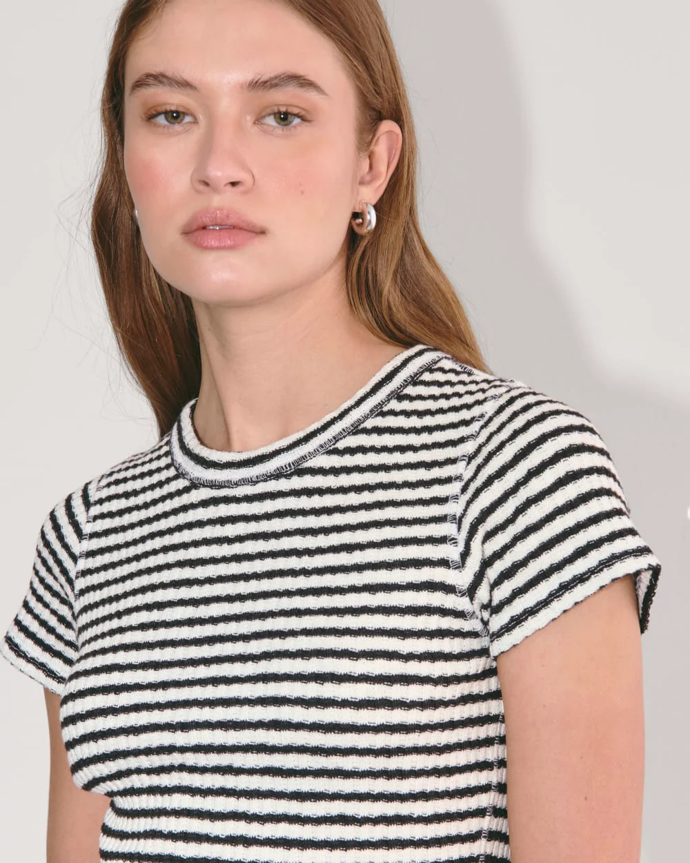The Cozy Rib Tee | Black / Bone - Image 3
